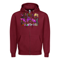 Burgundy witches be trippin Zipper Hoodie - CowhideDigitalArt