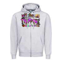 Heather Grey witches be trippin Zipper Hoodie - CowhideDigitalArt