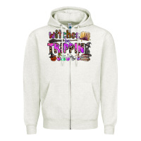 Oatmeal Heather witches be trippin Zipper Hoodie - CowhideDigitalArt