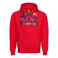 Red witches be trippin Zipper Hoodie - CowhideDigitalArt