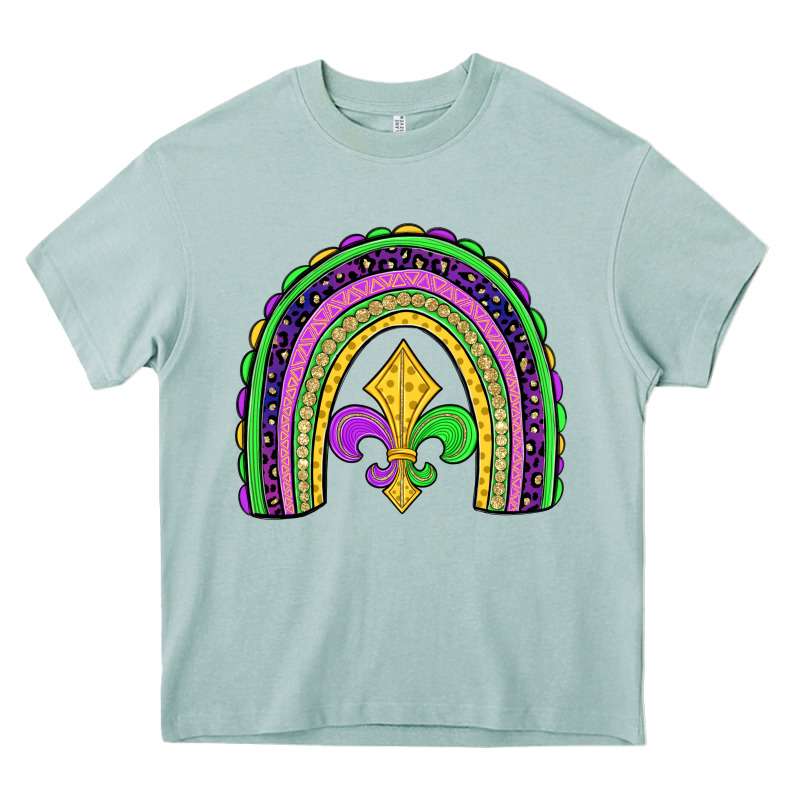 Mardi Gras Fleur De Lis Rainbow Heavy Core Tee by JahusDesignShop | Teevron