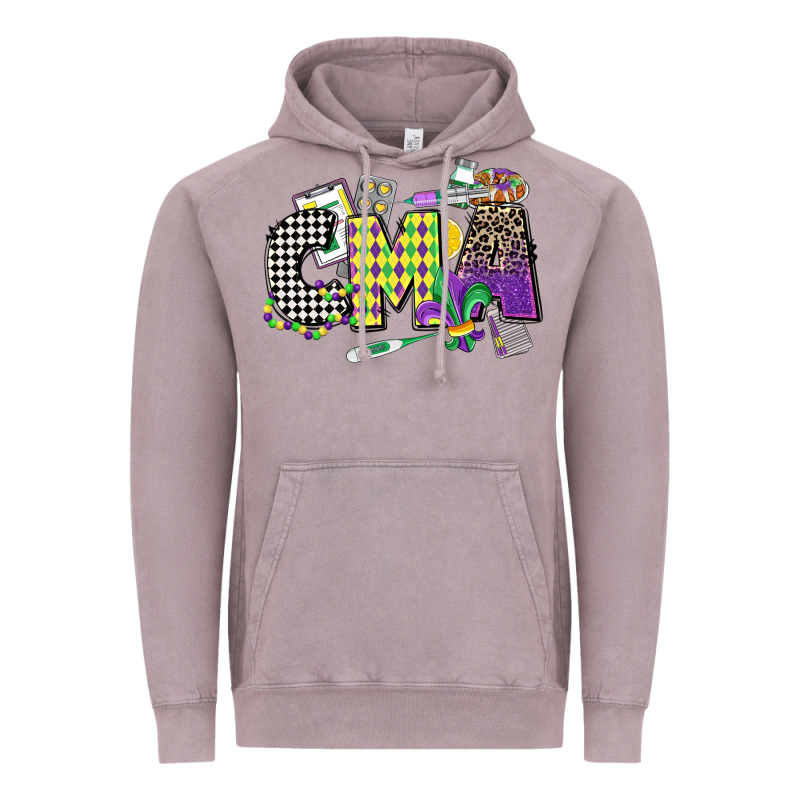 Cma Mardi Gras Certified Medical Assistant Vintage Hoodie by CowGirlArtShop | Teevron