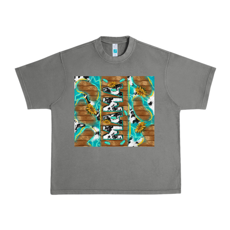 Cowhide Mama With Rustic Teal Wood Urban Heavy Tee by TumblerDesignByShophia | Teevron