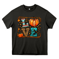Asphalt Fall Autumn Leopard Love Pumpkin Heavy Core Tee - LillyAllenDesigns