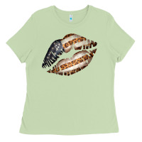 Matcha Vintage American Flag With Leopard Pattern Ladies Tee - Bettercallsaul
