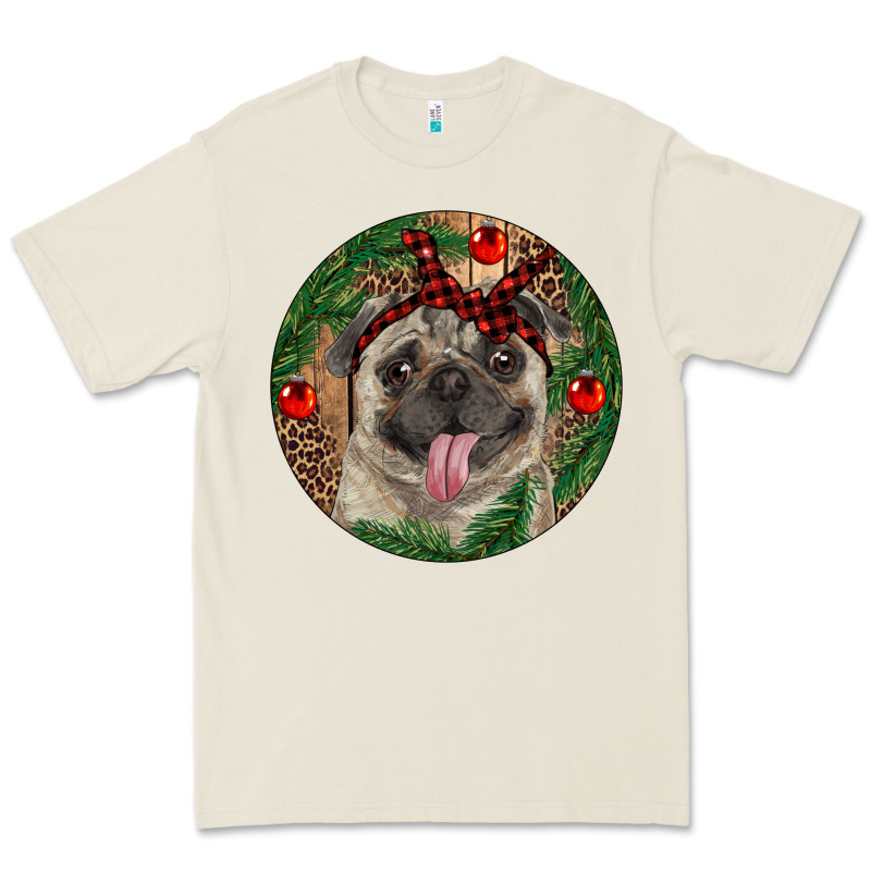 Christmas Pug With Leopard Premium Tee by RanaPortraitStore | Teevron