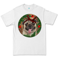 White Christmas Pug With Leopard Premium Tee - RanaPortraitStore