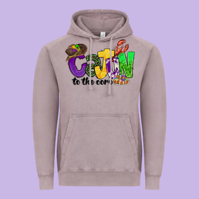 Cajun To The Core Mardi Gras Vintage Hoodie Designed By Cowgirlartshop