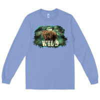 Colony Blue Stay wild night Grizzly Bear Long Sleeve Tee - HowdyJamesFarm