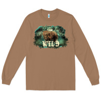 Toasted Coconut Stay wild night Grizzly Bear Long Sleeve Tee - HowdyJamesFarm