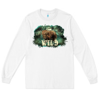 White Stay wild night Grizzly Bear Long Sleeve Tee - HowdyJamesFarm