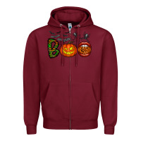 Burgundy boo halloween Zipper Hoodie - CowhideDigitalArt