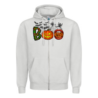 Dove Grey boo halloween Zipper Hoodie - CowhideDigitalArt
