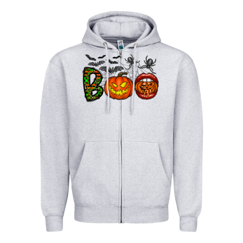 Boo Halloween Zipper Hoodie by CowhideDigitalArt | Teevron