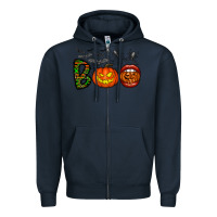 Navy boo halloween Zipper Hoodie - CowhideDigitalArt