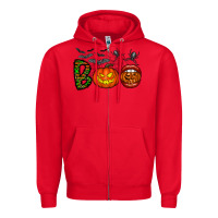 Red boo halloween Zipper Hoodie - CowhideDigitalArt