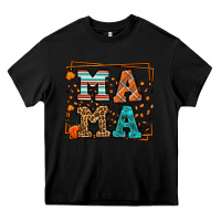 Black Fall Autumn Leopard Mama Heavy Core Tee - LillyAllenDesigns