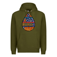 Army Green african fabric pattern teardrop earrings 4 Premium Hoodie - BundleAndBundleShop