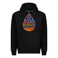 Black african fabric pattern teardrop earrings 4 Premium Hoodie - BundleAndBundleShop