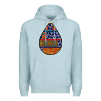 Blue Mist african fabric pattern teardrop earrings 4 Premium Hoodie - BundleAndBundleShop