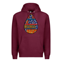 Burgundy african fabric pattern teardrop earrings 4 Premium Hoodie - BundleAndBundleShop
