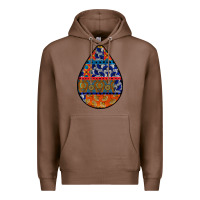 Chestnut african fabric pattern teardrop earrings 4 Premium Hoodie - BundleAndBundleShop