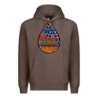 Coffee african fabric pattern teardrop earrings 4 Premium Hoodie - BundleAndBundleShop