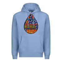 Colony Blue african fabric pattern teardrop earrings 4 Premium Hoodie - BundleAndBundleShop
