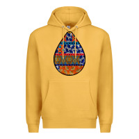 Mustard african fabric pattern teardrop earrings 4 Premium Hoodie - BundleAndBundleShop