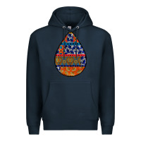 Navy african fabric pattern teardrop earrings 4 Premium Hoodie - BundleAndBundleShop