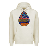 Oatmeal Heather african fabric pattern teardrop earrings 4 Premium Hoodie - BundleAndBundleShop