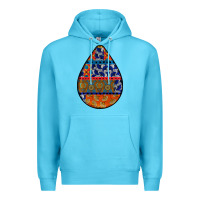 Ocean Blue african fabric pattern teardrop earrings 4 Premium Hoodie - BundleAndBundleShop