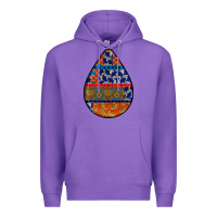Purple african fabric pattern teardrop earrings 4 Premium Hoodie - BundleAndBundleShop