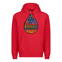 Red african fabric pattern teardrop earrings 4 Premium Hoodie - BundleAndBundleShop