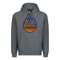 Rock african fabric pattern teardrop earrings 4 Premium Hoodie - BundleAndBundleShop