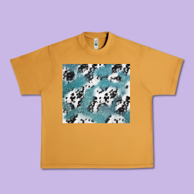 Teal Glitter And Cowhide Urban Heavy Tee Designed By Tumblerdesignbyshophia