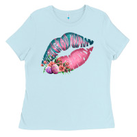 Baby Blue Eared Turquoise Pink Easter Lips Ladies Tee - Bettercallsaul