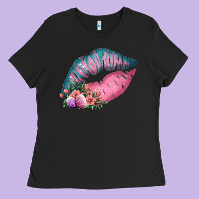 Eared Turquoise Pink Easter Lips Ladies Tee Designed By Bettercallsaul