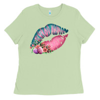 Matcha Eared Turquoise Pink Easter Lips Ladies Tee - Bettercallsaul