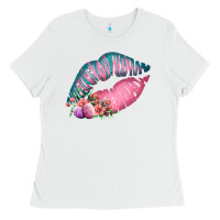 White Eared Turquoise Pink Easter Lips Ladies Tee - Bettercallsaul