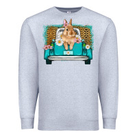 Heather Grey easter bunny truck Premium Sweatshirt - Artiststas