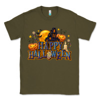 Army Green Happy Halloween Classic Tee - texasbilliewilder