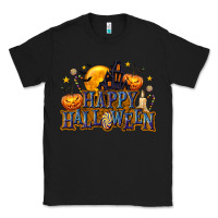 Black Happy Halloween Classic Tee - texasbilliewilder