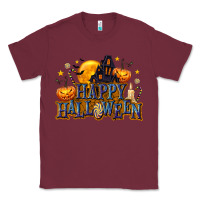 Burgundy Happy Halloween Classic Tee - texasbilliewilder