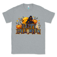 Heather Grey Happy Halloween Classic Tee - texasbilliewilder