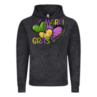 Vintage Black mardi gras heart Vintage Hoodie - CowGirlArtShop
