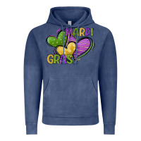 Vintage Denim mardi gras heart Vintage Hoodie - CowGirlArtShop