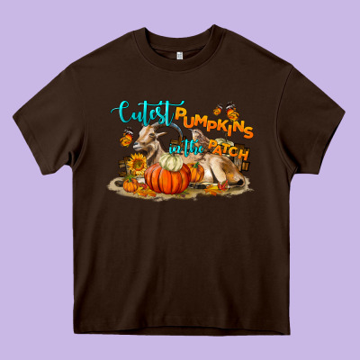 Fall Cutest Pumpkin In The Patch Heavy Core Tee Designed By Lillyallendesigns
