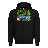 Black christmas truck Zipper Hoodie - SublimationCraftShop
