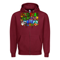 Burgundy christmas truck Zipper Hoodie - SublimationCraftShop